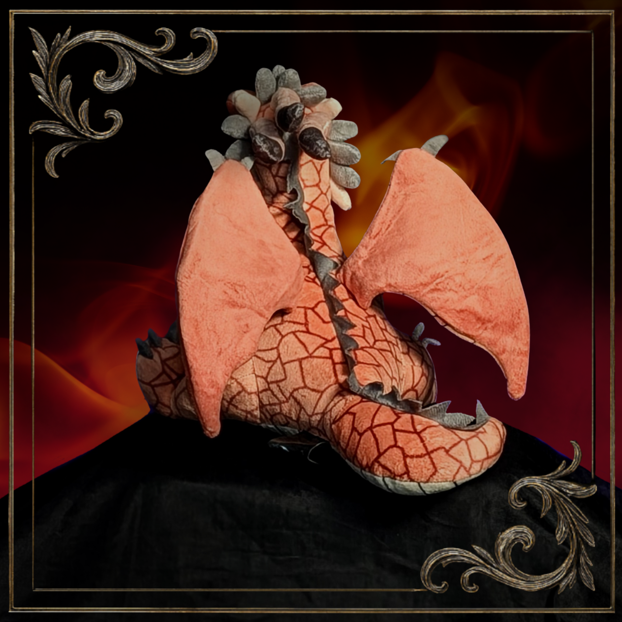 Majestic Orange Dragon Plush – exclusive design by Sarah's Mystery