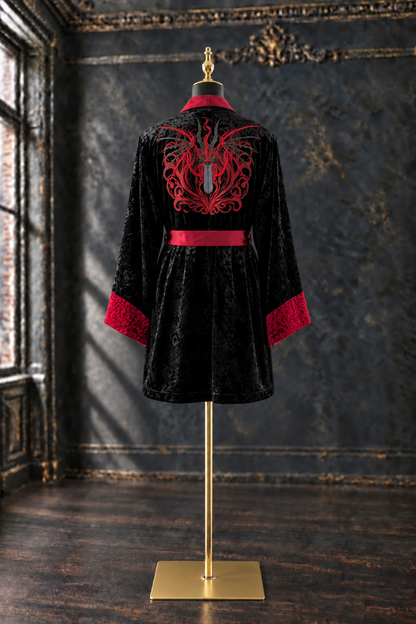The Veil Robe – Dragon Embroidered Velvet Robe