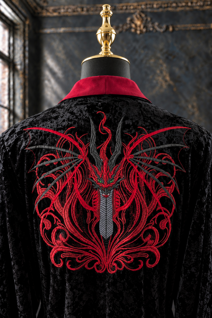 The Veil Robe – Dragon Embroidered Velvet Robe
